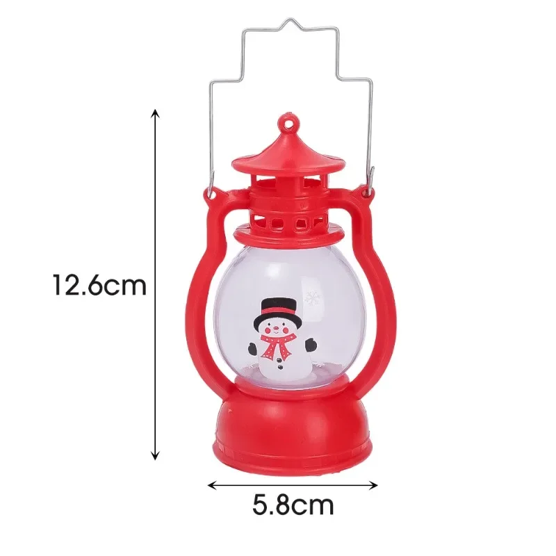 Christmas Portable Lantern LED Night Light Hanging Ornaments Santa Claus Snowman Oil Lamp Battery Operated Xmas New Year Gifts