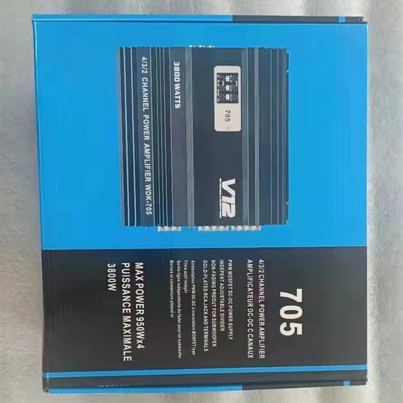 Car audio V12 705 four-channel 4-channel power amplifier high power amplifier can be connected to 4 speakers