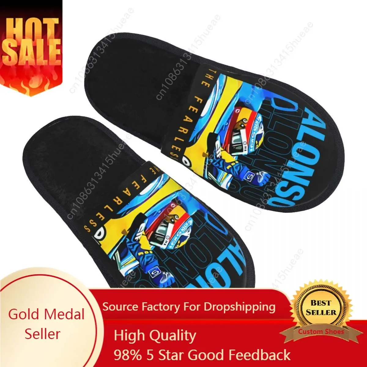 

Custom Women Fernando Sport Motorcycle House Slippers Cozy Warm Alonso 14 Number Memory Foam Fluffy Slipper Indoor Outdoor Shoes