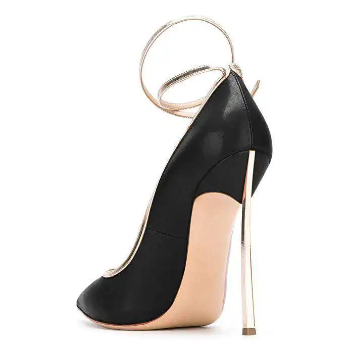 Faionable أشار تو المرأة عالية الكعب غير المتكافئة كعب حزام oes الطبقة العليا جلد الخنزير Ci المشي مناسبة oes #2