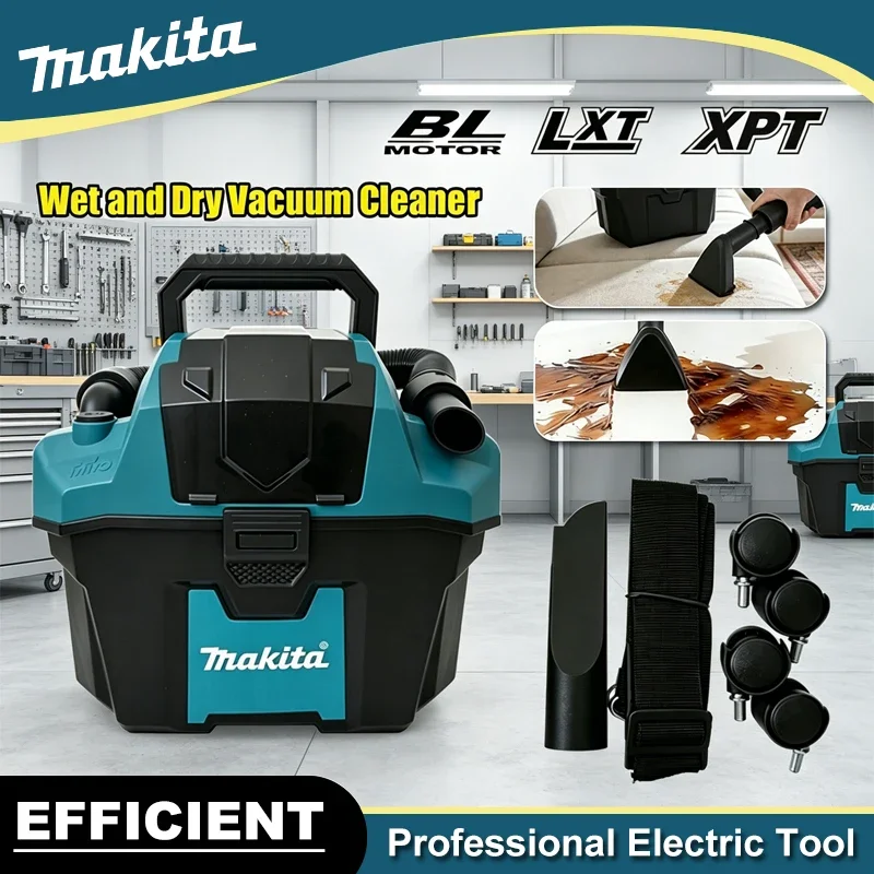 Makita Brushless Cordless Wet Dry Vacuum Cleaner Portable Handheld Water & Dust Suction Vacuum For Workshop Garage Home