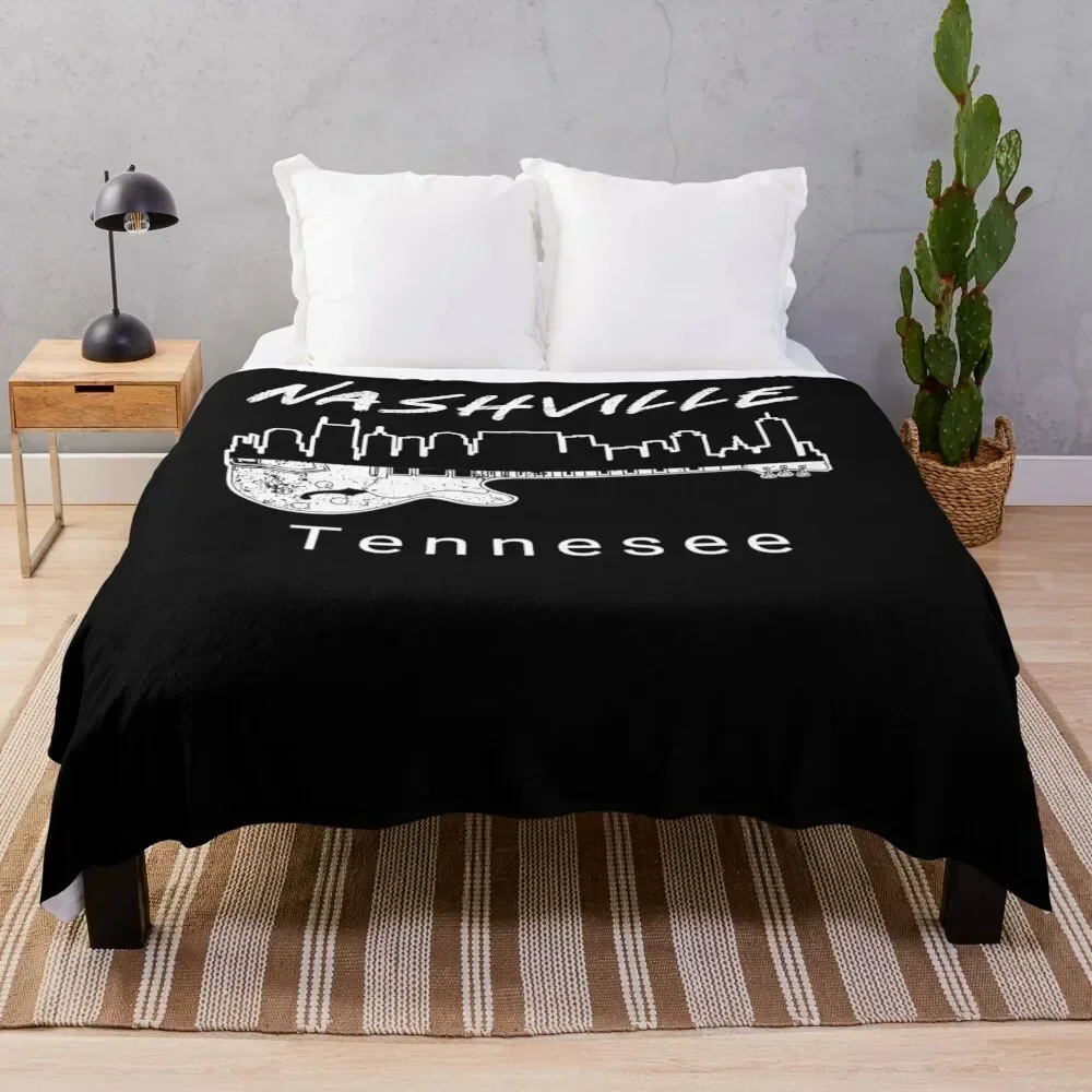 Souvenir Nashville Tn Guitar Country Music Nashville Throw Blanket Travel Size Cozy Blanket for Plane Train