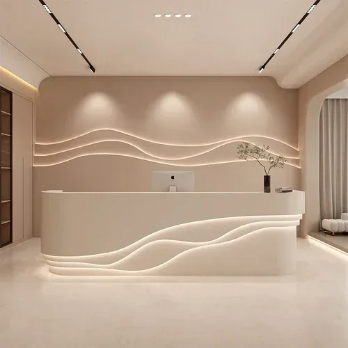 Simple Modern Paint Cashier Desk Yoga Studio Clothing Store Beauty  Lobby Front Desk Bar Cabinet