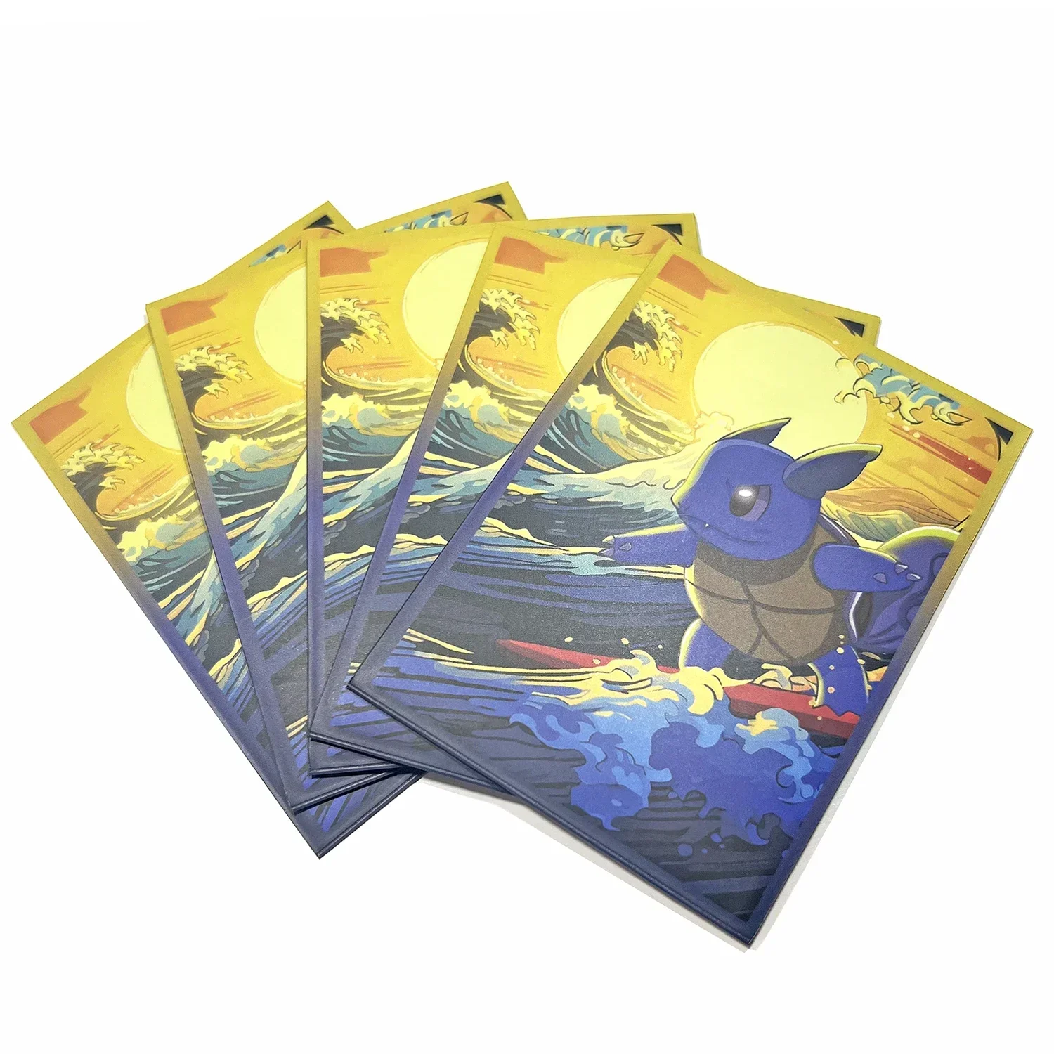 60pc 66x91mm Standard Size Card Protector Pokemon Tortoise Great Wave Board Game Card Sleeves Playing Game TCG Card Cover Shield