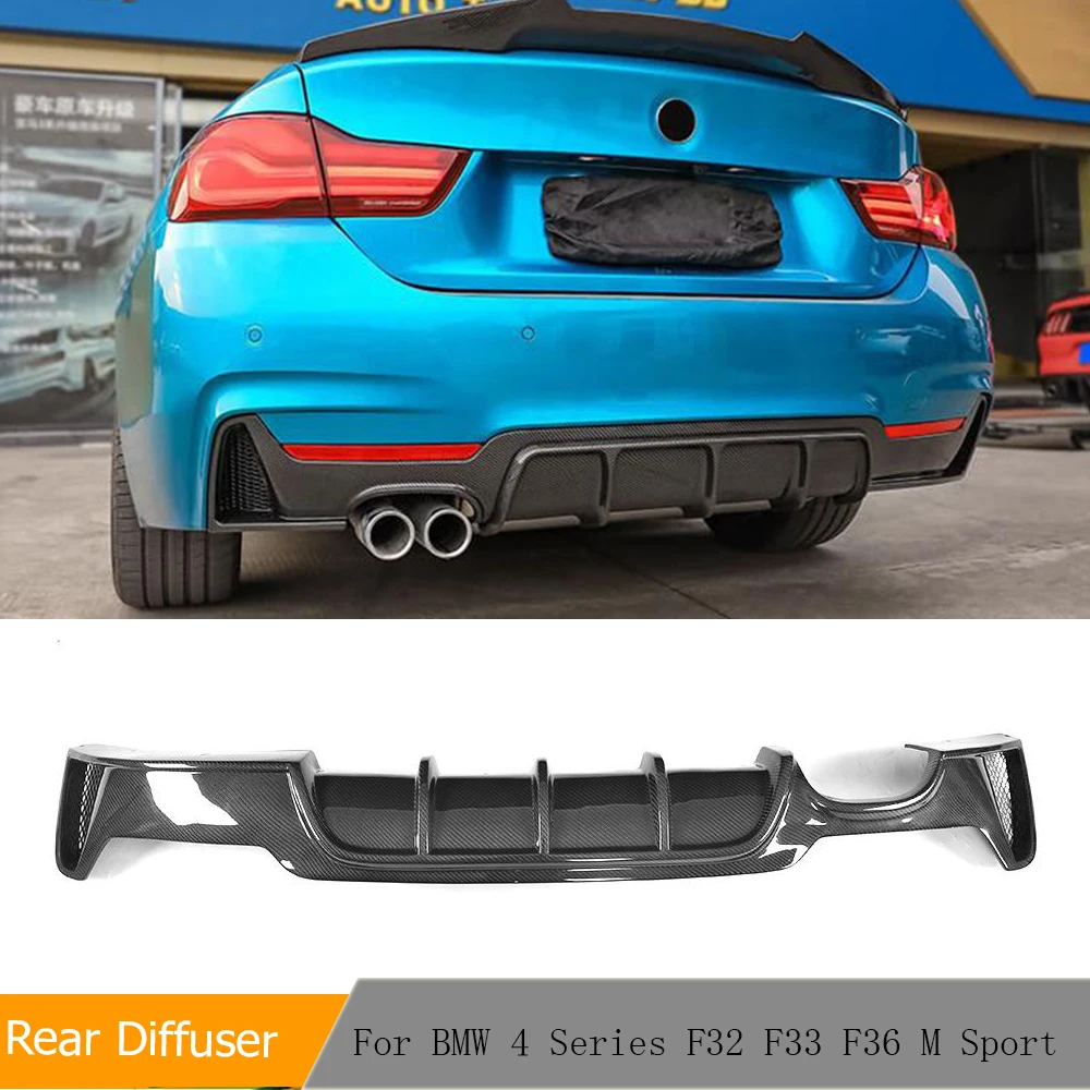 Carbon Fiber Rear Diffuser Lip for BMW 4 Series F32 F33 F36 M Sport 13-17 Single Dual Out Rear Bumper Exhaust Diffuser ABS Black