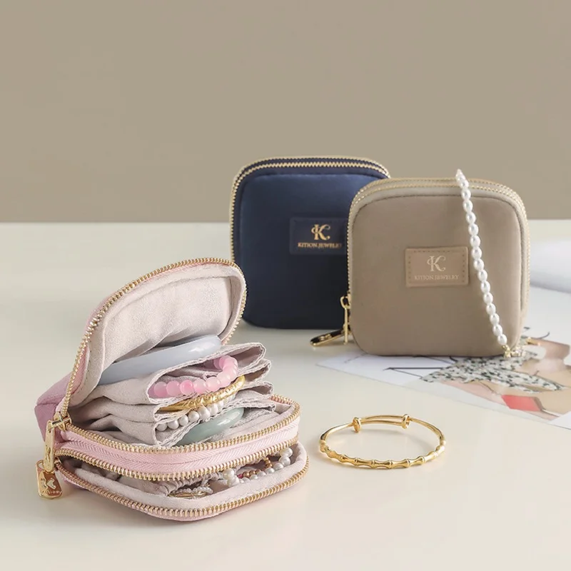 

Crystal Super Soft Jewelry Storage Bag Large Capacity Multi Layer Jewelry Organizer Pouch for Earrings Rings Necklace Bracelet