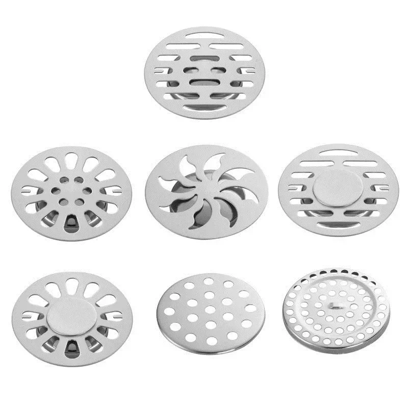 Stainless steel floor drain cover overflow Round Anti-clogging shower Drain hair catcher for bathroom wash machine toilet sewer