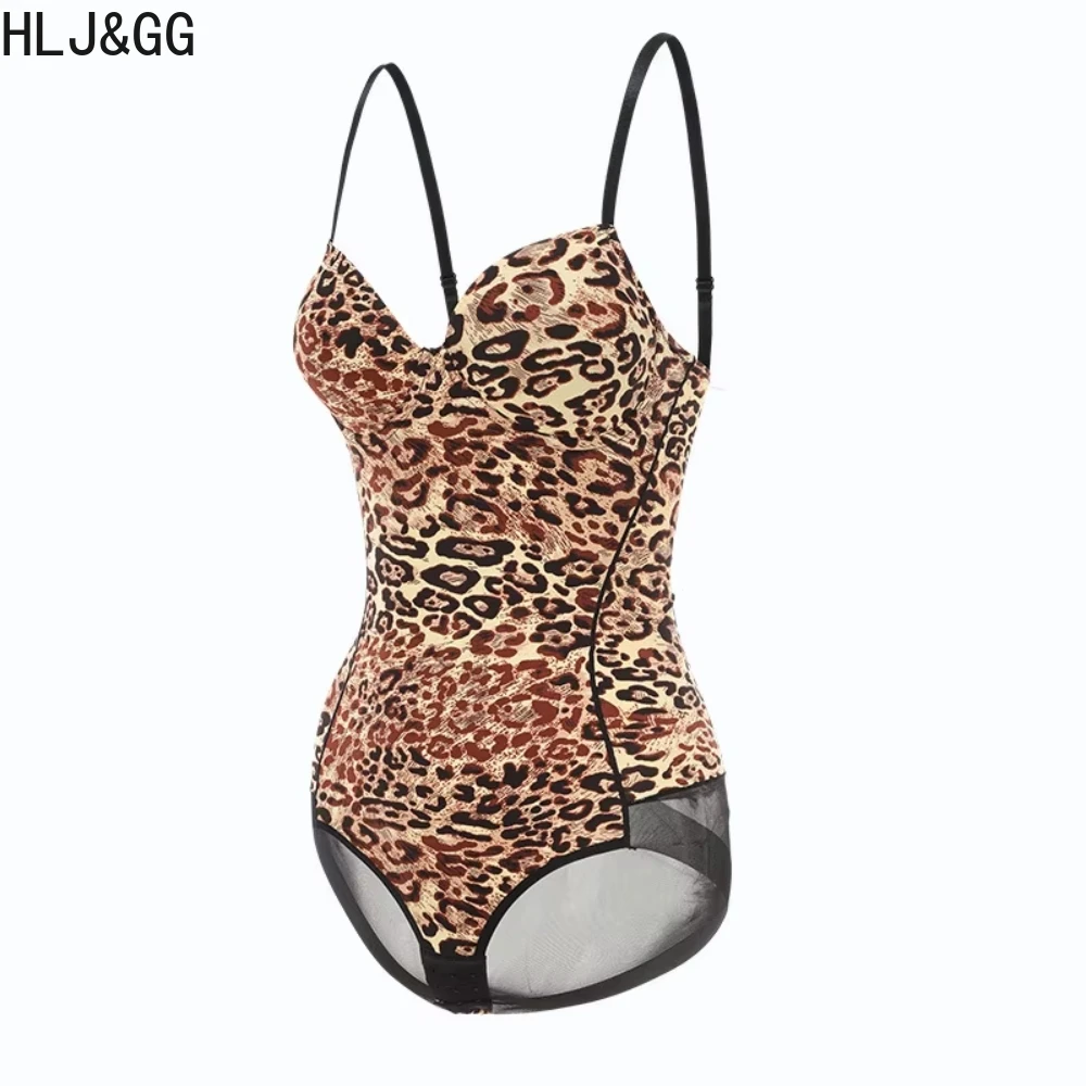 HLJ&GG Sexy High Quality Stretchy Solid One Piece Bodysuits Women V Neck Spaghetti Strap Slim Bodycon Rompers Fashion Jumsuits