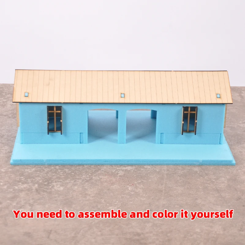 1/35/43/48 1/64 1/72 1/87 HO Maßstab Modellbausatz Miniatur Diorama Architektonisches Gebäude Hausmodell Eisenbahn Unbemaltes Dorf DIY – Detail 10
