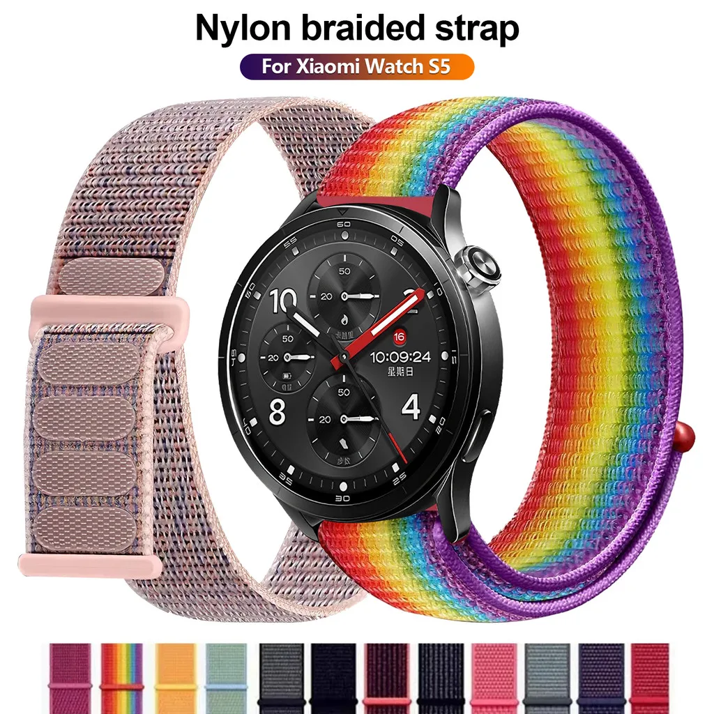 Watchband For Xiaomi Watch S5/S4/S3/2 Pro/S1 Nylon Sport Loop Strap Wristband 22mm Breathable Adjustable Replacement Bracelet