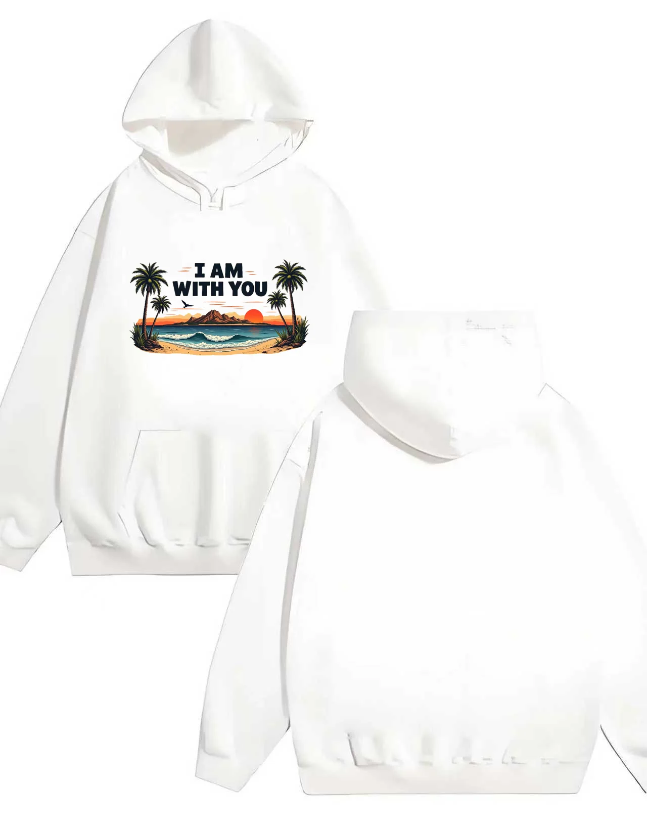 La nueva sudadera con capucha informal estampada sin coco de playa fresca de 2025 es de 330G de espesor y adecuada tanto para hombres como para mujeres.