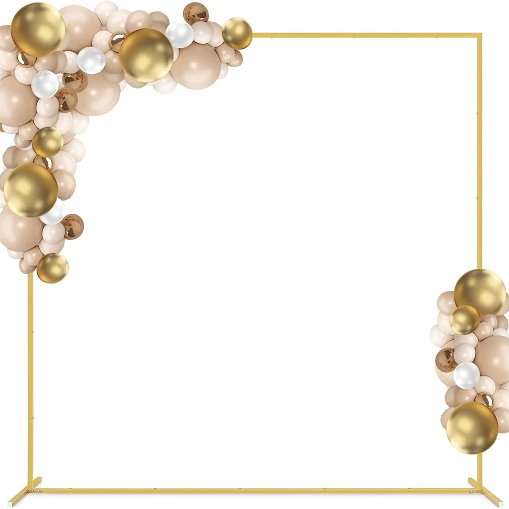 

Runtowo 1pc 150x200/200x200cm Metal Wedding Arch Stand , Gold Frame Decoration for Birthday Bridal Shower Engagement Party