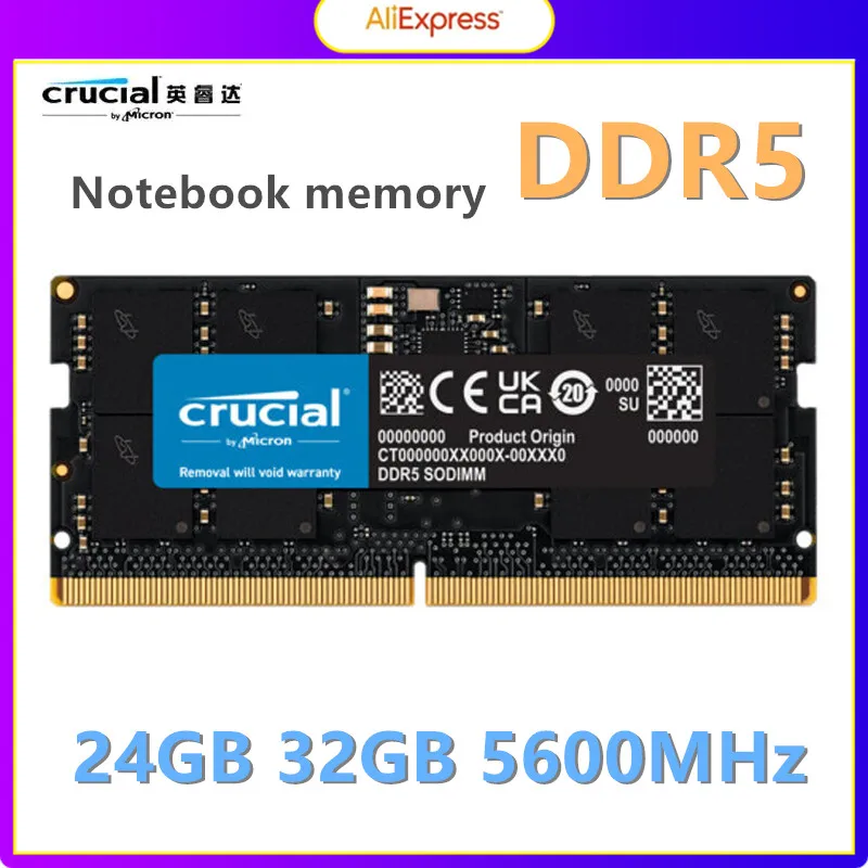 

Crucial 32 Гб 24 ГБ DDR5 5600 МГц CL46 SODIMM 1,1 В для памяти ноутбука