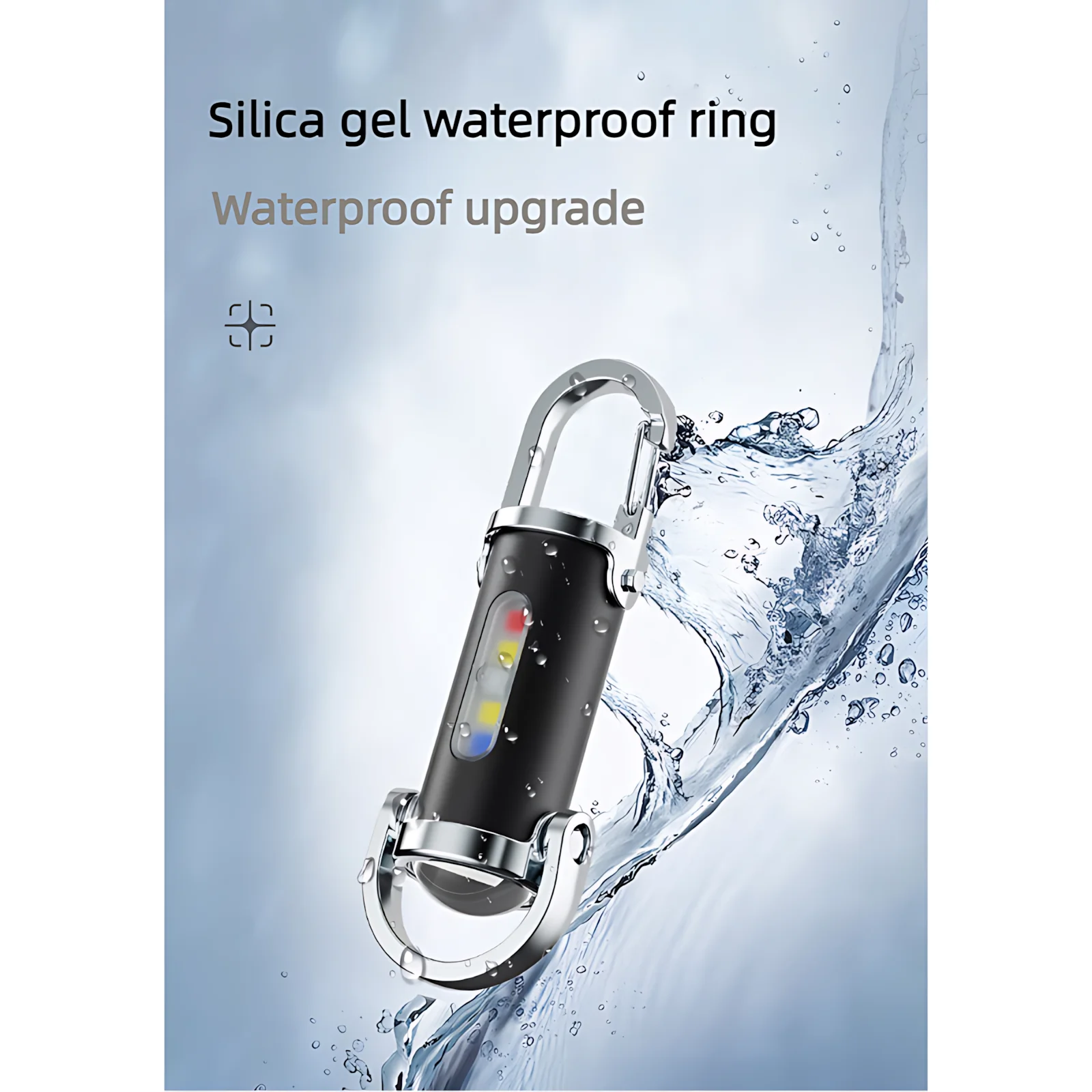 مصباح مفاتيح LED عالي القدرة + COB - 8 أوضاع مع SOS، قابل للشحن عبر منفذ Type-C، مصباح يدوي محمول مضاد للماء، معدات بقاء للاستخدام اليومي (EDC)، التخييم، التنزه، الطوارئ