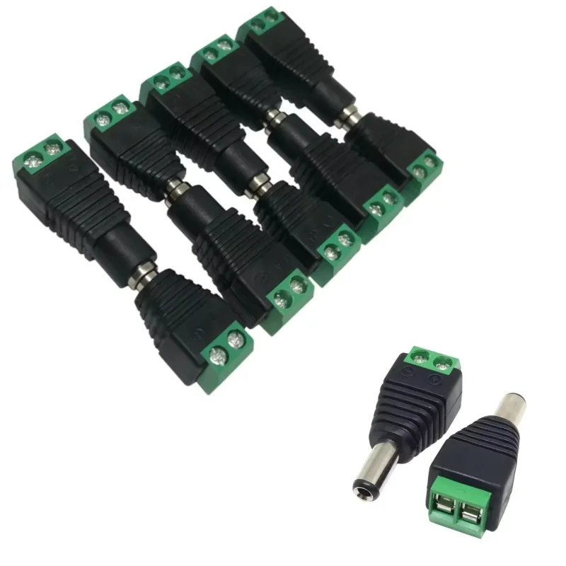 10 Par Złącza Zasilania DC 12V 5.5mm x 2.1mm, (10 x Męskie + 10 x Żeńskie) Adapter Wtyczki Zasilania, Złącze Zasilania DC