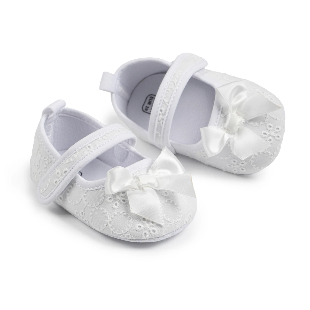 KIDSUN White Toddler Princess Shoes Bowknot Cotton Soft Sole Infant First Walkers Shoes Evening Wedding Baby Girl Dress Shoes