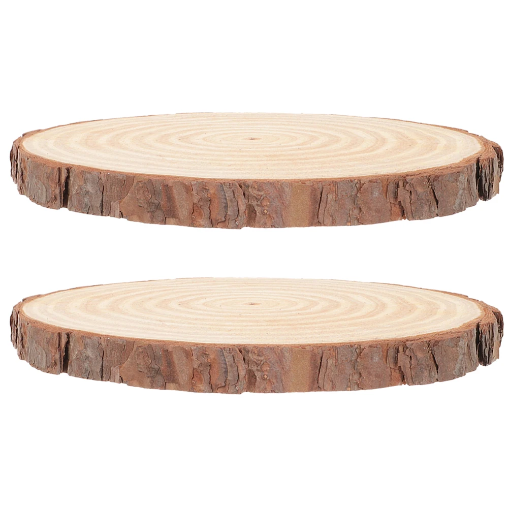 

2pcs Wooden Blank Cutout Unfinished Wood Slices For Diy Crafts Decor Painting Centerpiece Wood Rounds Craft Supplies