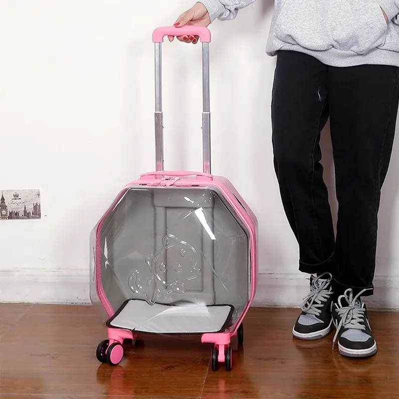 Trolley, cat, dog, small dog, luggage case, carrying bag, large space, integrated five-wheel mute.