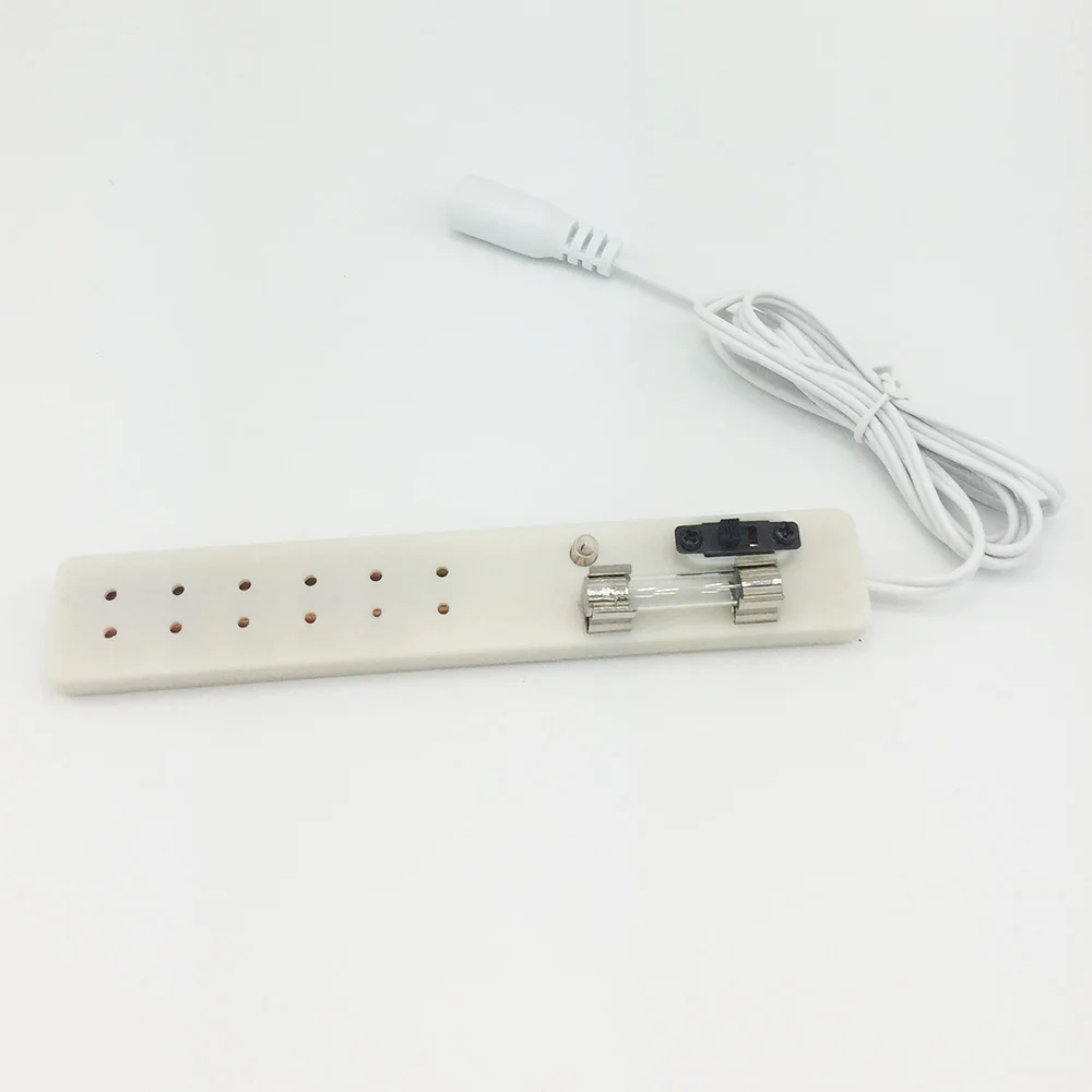 Dollhouse Accessories 12V Portable Power Supply Adapter Transformer Strip Multiple Socket For Doll House Miniature Lamp Light