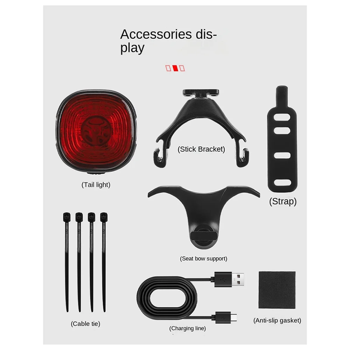 Bicycle Taillights, Smart Automatic Brake Sensor Lights,Rechargeable Waterproof Riding Taillights, Bicycle Accessories HY