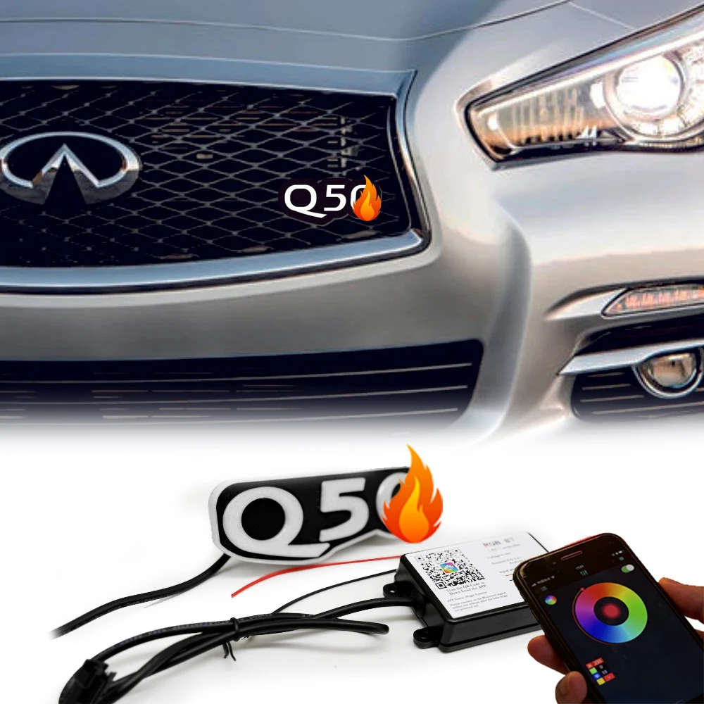 

Color Changeable Front Grill LED Emblem Badge Light for Infiniti Q50 12V Universal Decorate RGB Logo Lamp