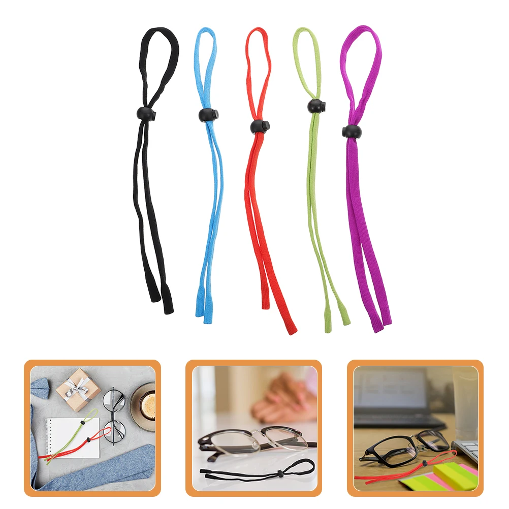 

5pcs Glasses Chain Eyeglasses Lanyard Adjustable Spandex Cord Strap for Men Sturdy Lightweight Practical Gift