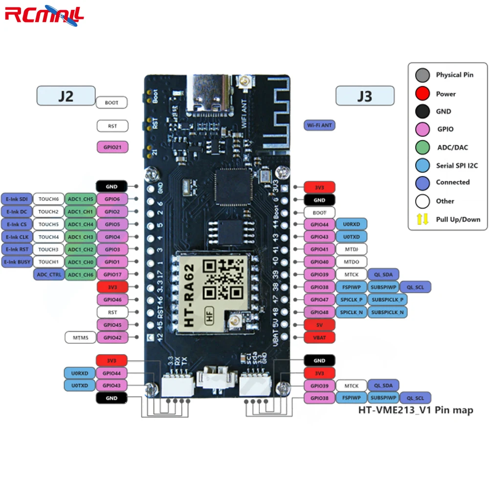 Imagem -03 - Low Power Iot Development Board E-ink Display Screen Wi-fi Mais Ble Opcional Lora para Arduino Mashtastic 2.13 Esp32-s3r8