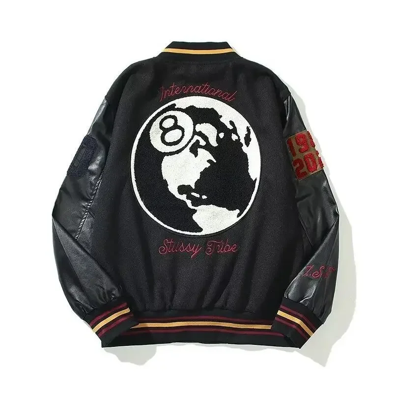 

Black Eight Limited High Street Embroidered Jacket American Tutsi vibe Men's Baseball Jacket Coat Stusi Baseball Uniform