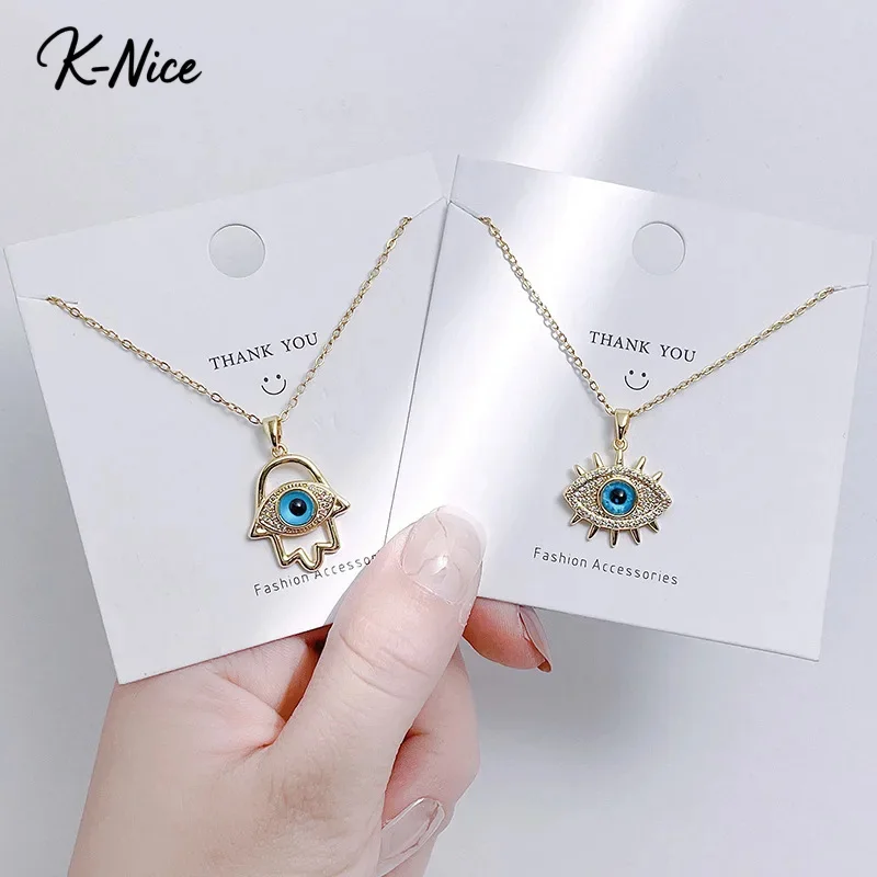 

K-Nice Women's Jewelry Blue Eye Pendant Playful Charm Daily Wear for Women/Girls