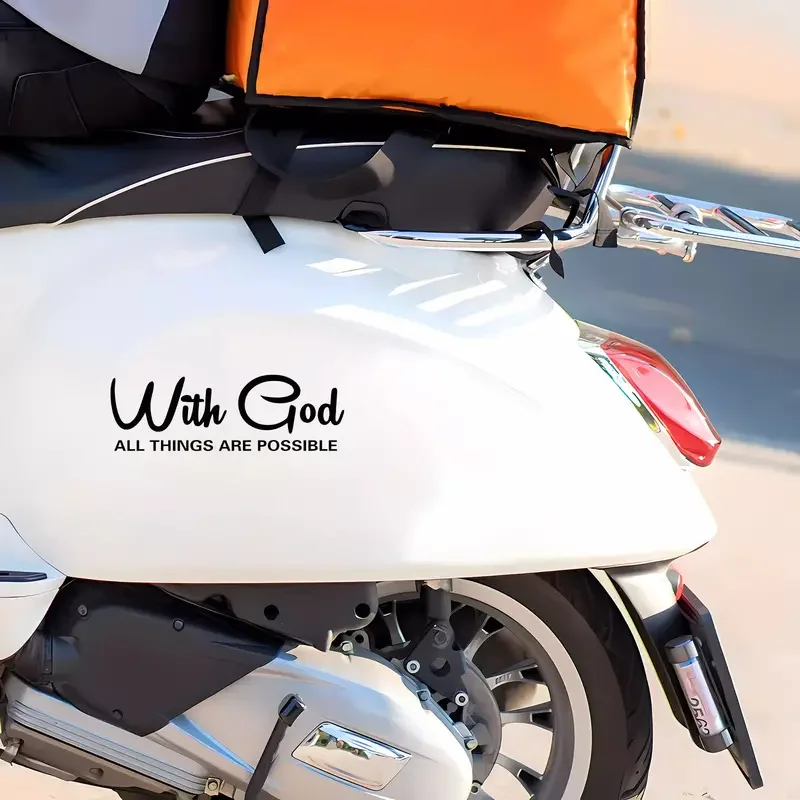 Creative Stickers Walk With God, Everything Is Possible Motorcycle Stickers, Car Styling Motorcycle Window Decals Classic Christ