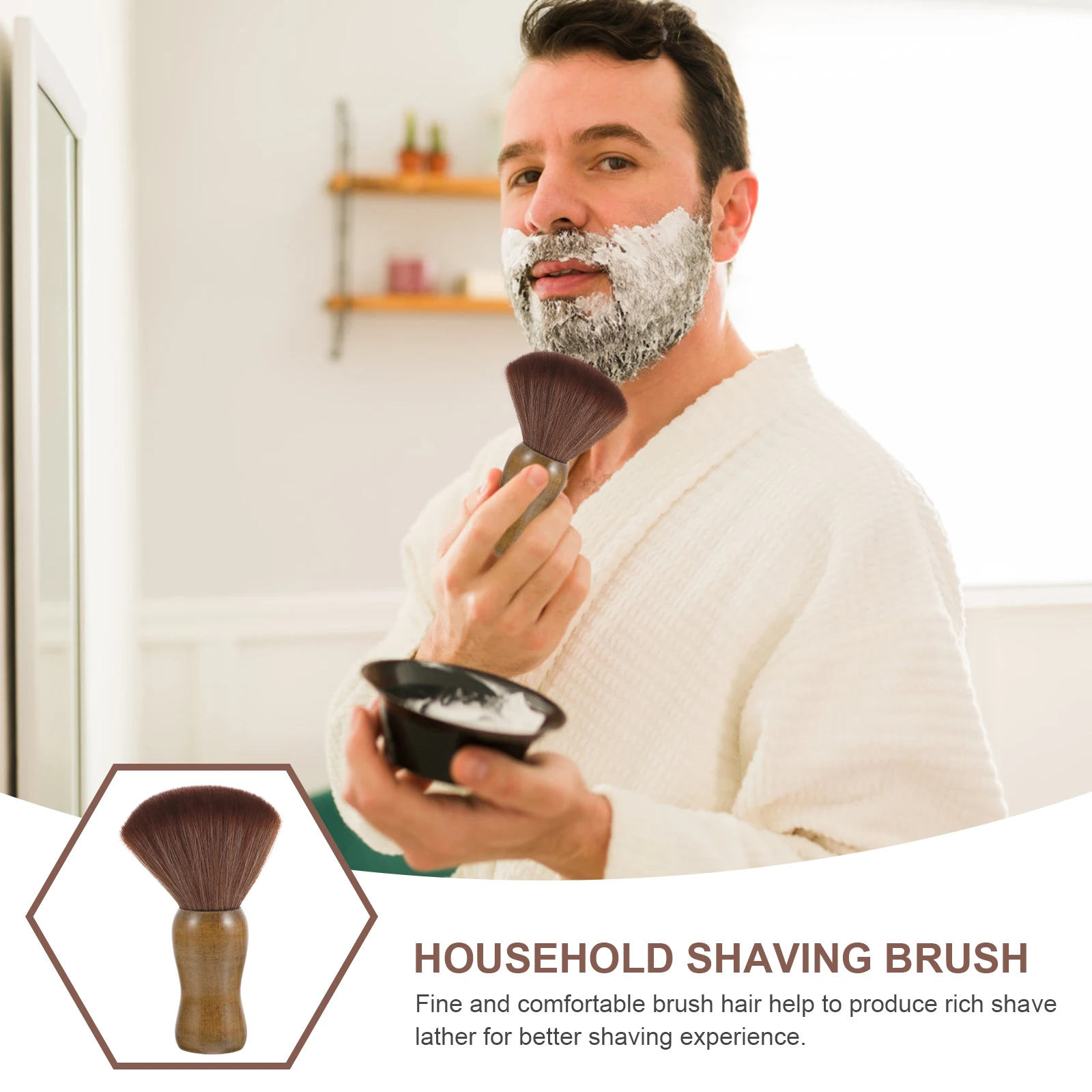 

Men's Care Shaving Brush Tool Male Shaving Tool Comfortable Nylon Bristles R om Color H Portable Travel Gift