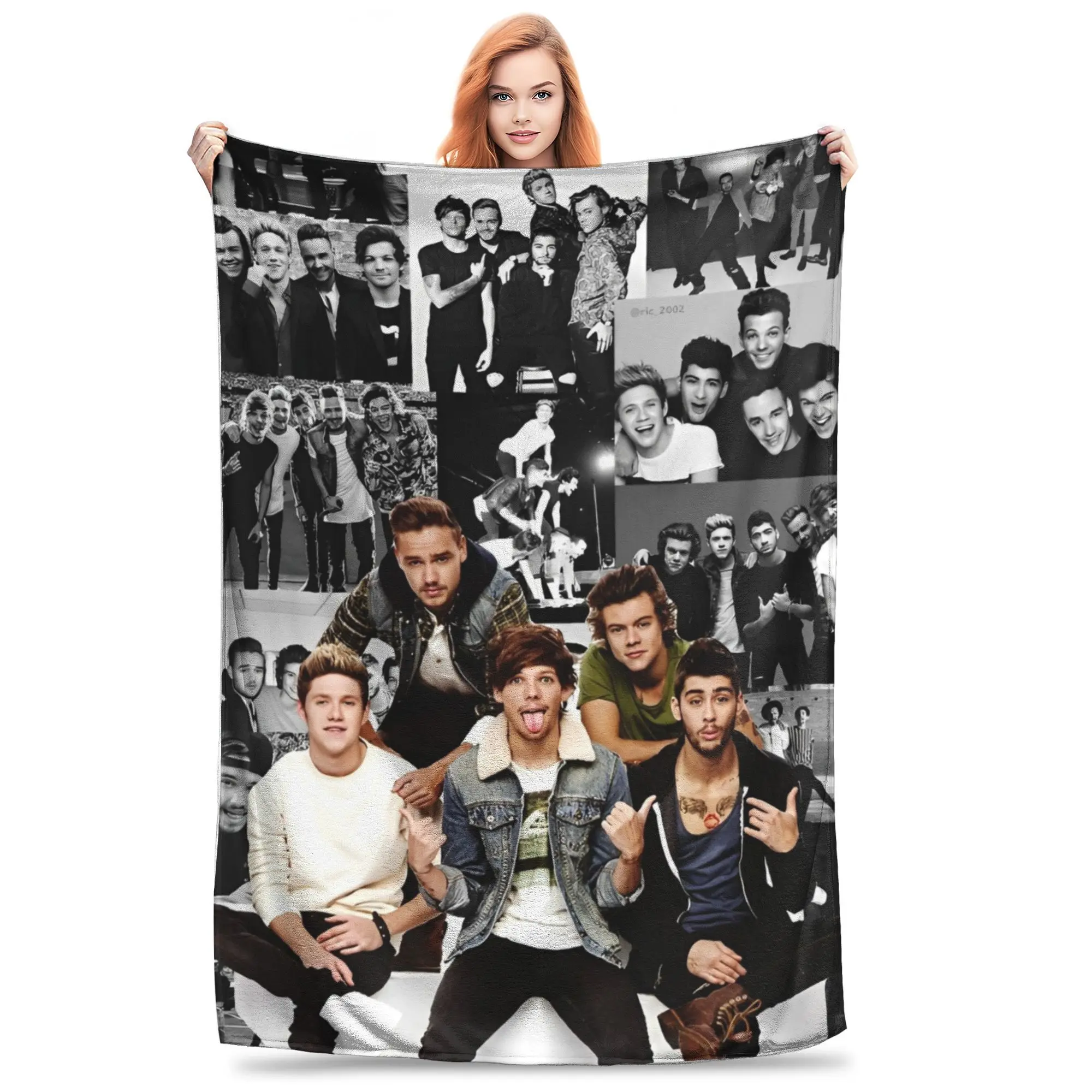 1D Rock One Directions Blanket Coral Fleece Plush Decoration  Multi-function Soft Throw Blankets for Home Couch Plush Thin Quilt