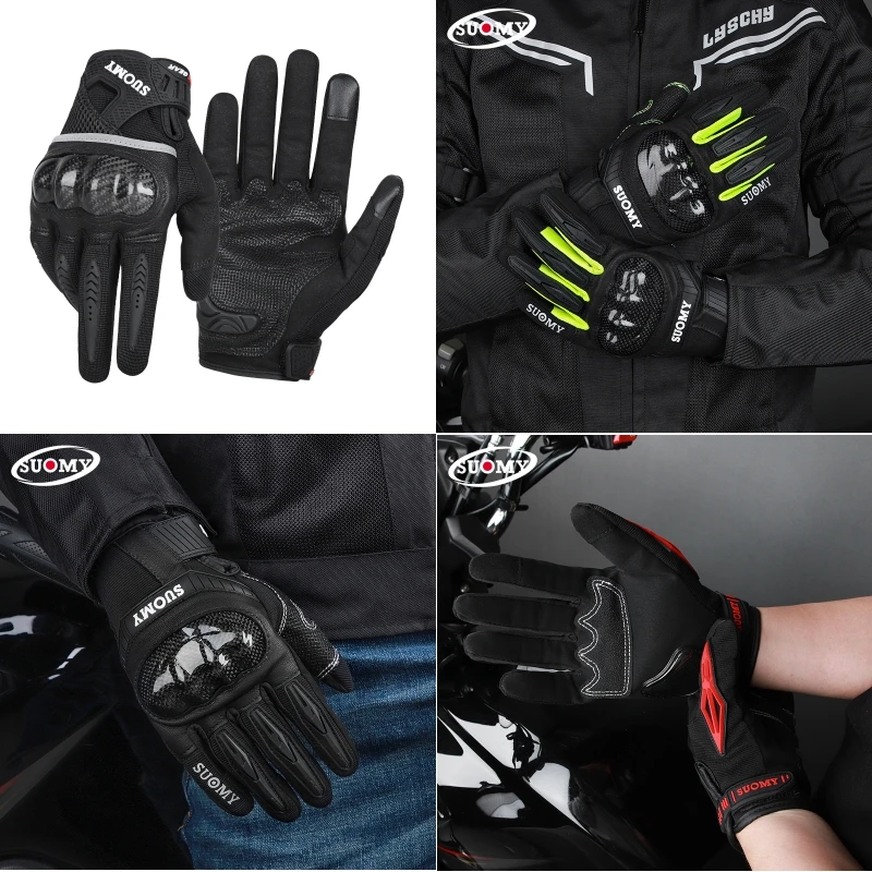 Newest SUOMY Motorcycle Riding Anti-Drop Gloves Full-Finger Touch Screen Breathable Rider Accesorios Para Moto Luvas