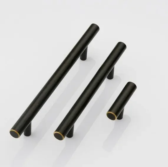 3.75'' 5'' 6.3'' 8.8'' Brass Black Bronze Cabinet Pulls Door Handles Knobs Dresser Pulls Drawer Pull Handle T Bar Knob Hardware