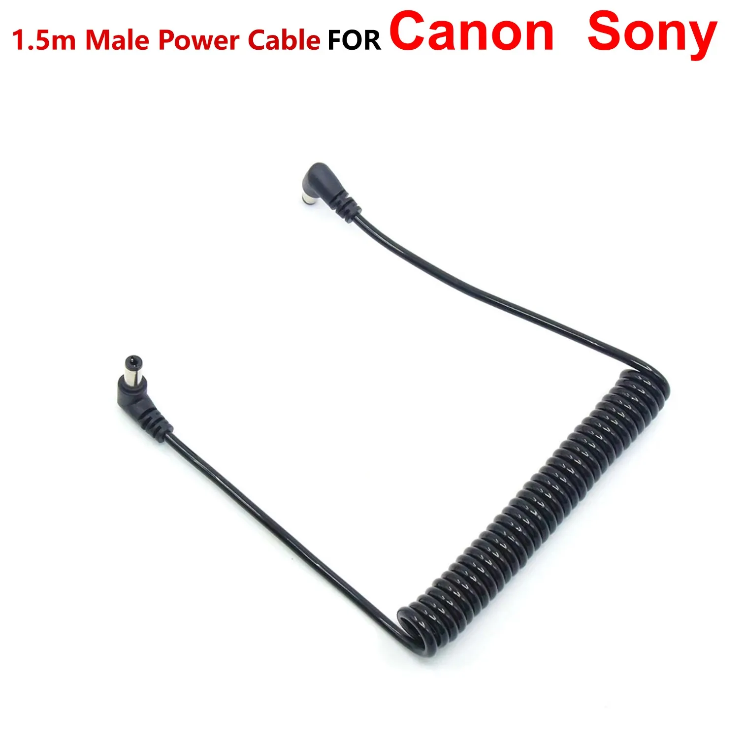 

1.5m Male DC Connector Power Cable 5.5*2.1mm to 5.5*2.5 mm For NP-FW50 DR-E18 NP-FZ100 LP-E6 DR-400 BP-511 Dummy Battery