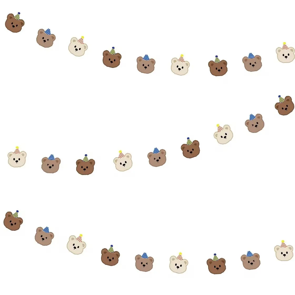 1 Satz 2,5 m niedlichen Bären girlande Cartoon alles Gute zum Geburtstag Banner für Kinder tragen themen orientierte Geburtstag DIY Party Banner Dekoration Lieferungen
