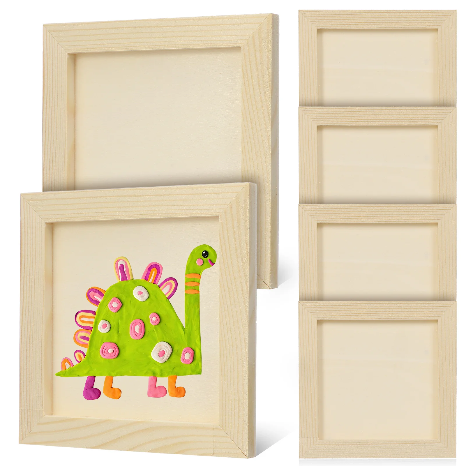 6 قطعة إطارات صور خشبية ثلاثية الأبعاد الطين لتقوم بها بنفسك إطار اللوحة النشاط مجموعة نسيج الخشب الطبيعي حامل صور ديكور المنزل