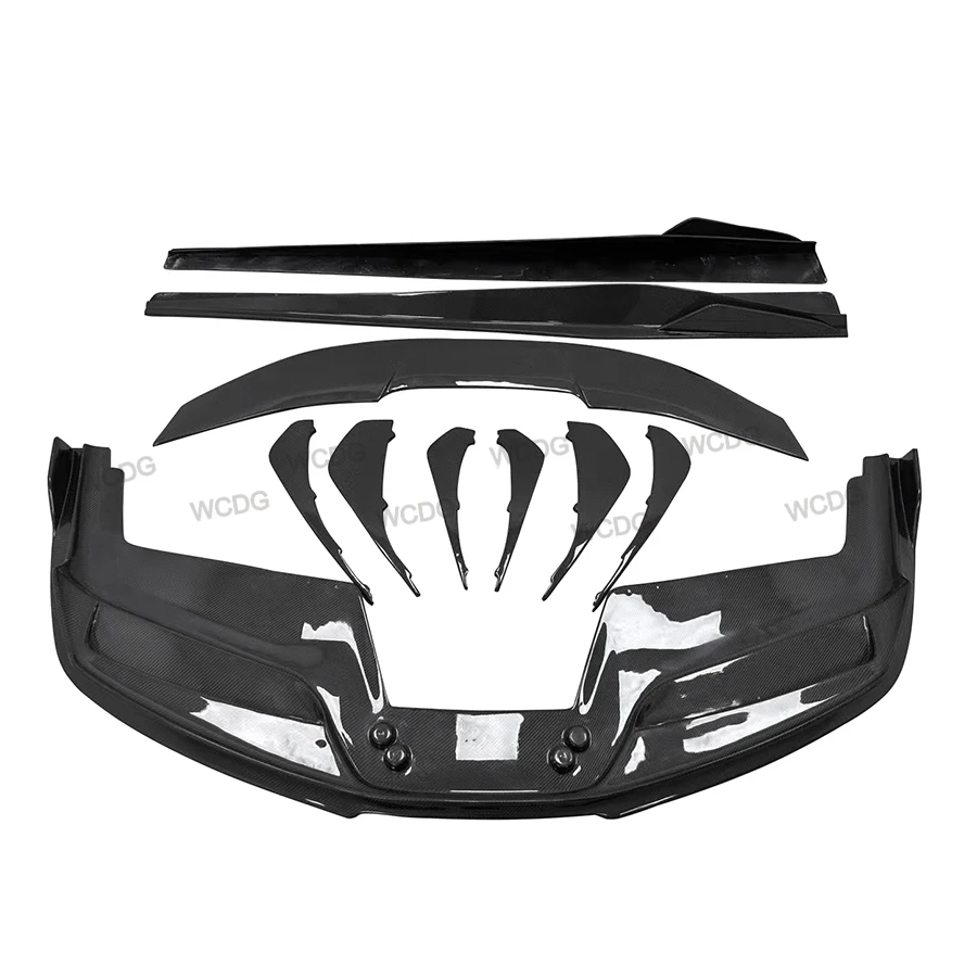 V Style New Carbon Fiber Body Kit for Ferrari 488 Gtb Sports Front Bumper Lip Side Skirt Rear Spoiler Splitter Car Body
