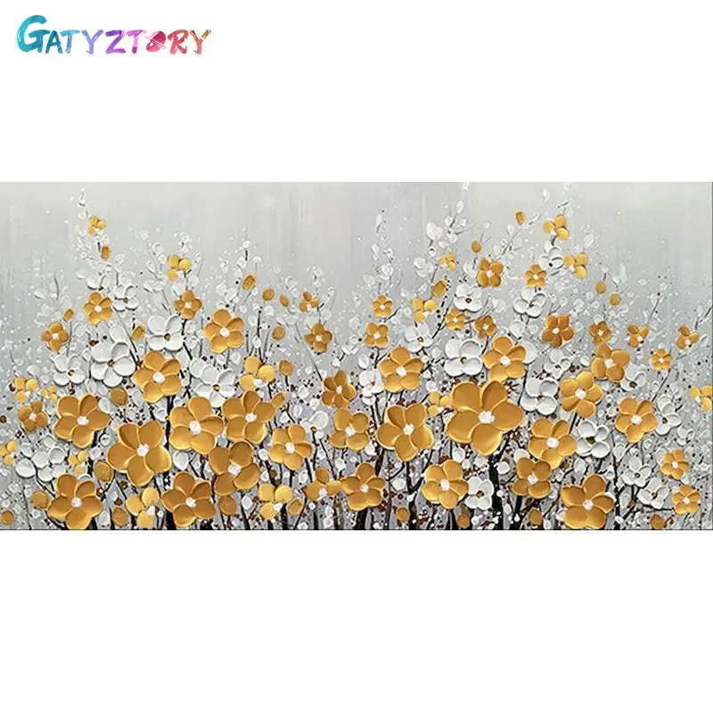 

GATYZTORY Painting By Number Yellow Flower Drawing Canvas Acrylic Picture By Numbers Gift Home Decor Handpainted Wall Art