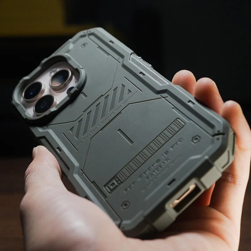 

FATBEAR Tactical Military Grade Rugged Shockproof Armor Case Cover for Apple IPhone16/Pro/MAX/Plus Graphene Heat Dissipation