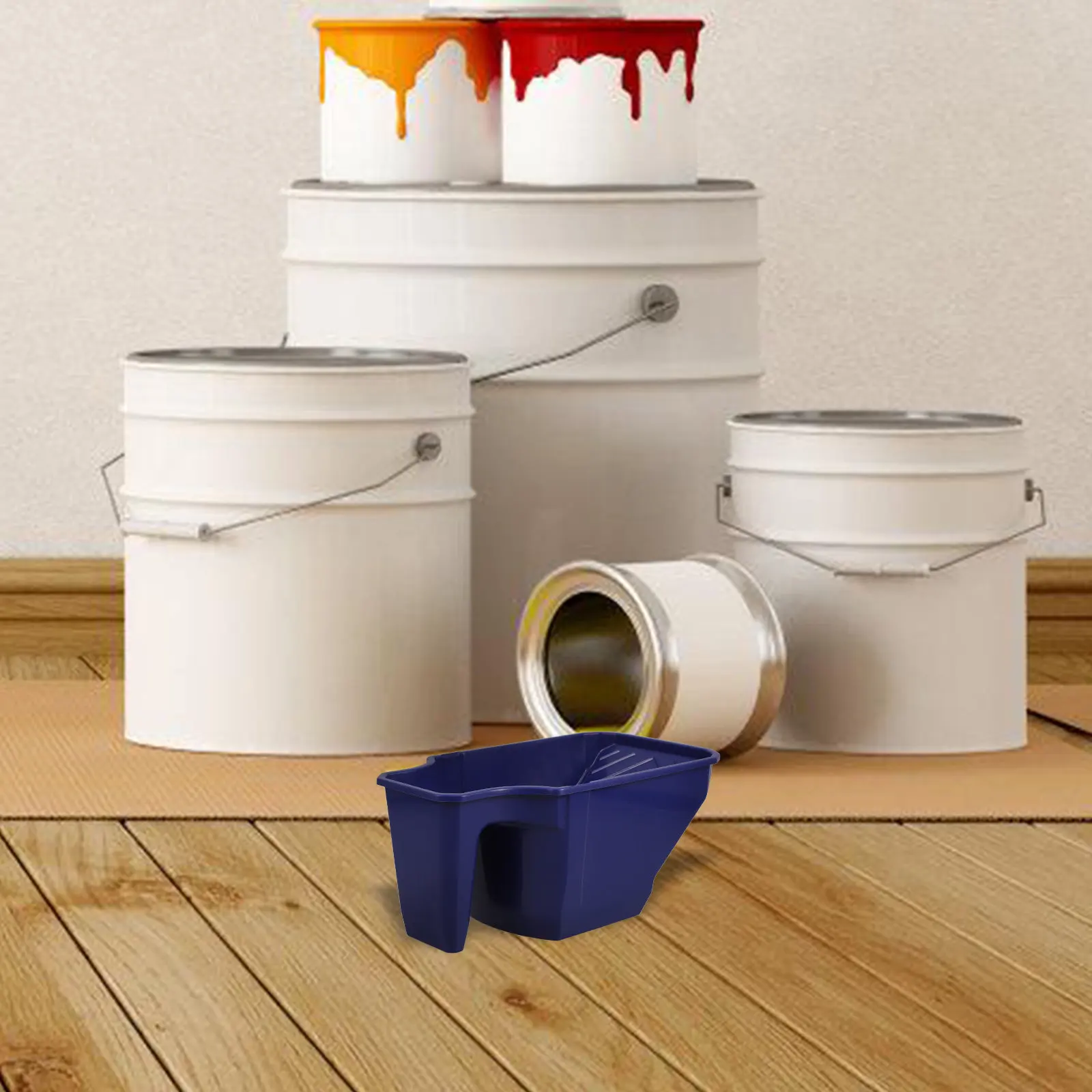 Paint Roller Tray Plastic Paint Brush Holder Heavy-Duty Painting Tray Comfortable Handle for Walls Furniture Doors Painting view 6