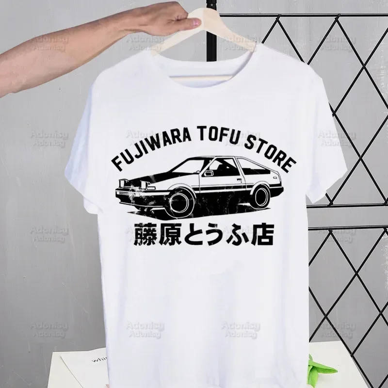 Initial D Drift Car Akagi RedSuns T-shirts Summer Anime AE86 Tshirt JDM Manga t shirts Short Sleeve Takumi Fujiwara Tops