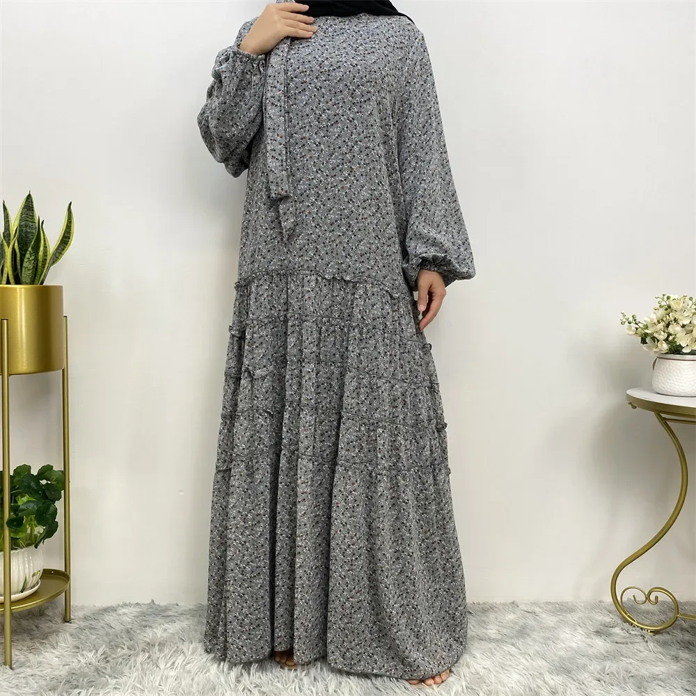 Muslim Dress Floral Women Dubai Abaya Turkish Muslim Abaya Loose Islamic Clothing Abayas for Women Robes Pour Femme Musulmane