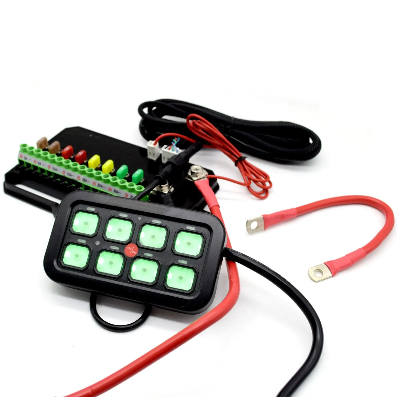 8 Gangs LED Car On-Off Switch Panel Control Relays System Background Light Electronic Relay System for Truck Caravan Boat UTV