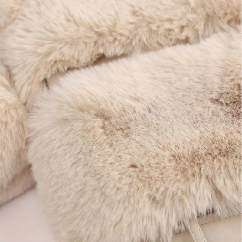 D&M Warm Women Short Faux Fur Jacket for Ladies 2024 Winter Leisure Streetwear Comfortable Fashion Loose Female Thick Outwear