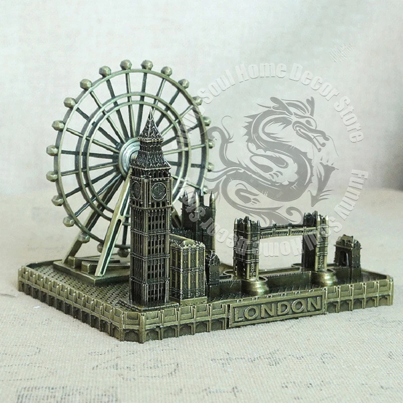 

Simulated Metal Tower of London Big Ben London Bridge UK Landmark Building Tourist Souvenir Home Decor Furnishing Article Gifts