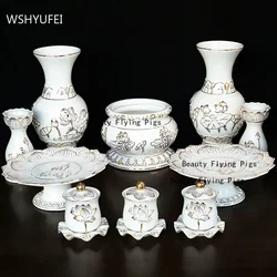 Chinese White Ceramics Incense Burner Ornaments Home Feng Shui Small Buddha Hall Worship Decoration Buddhist Decor Accessories