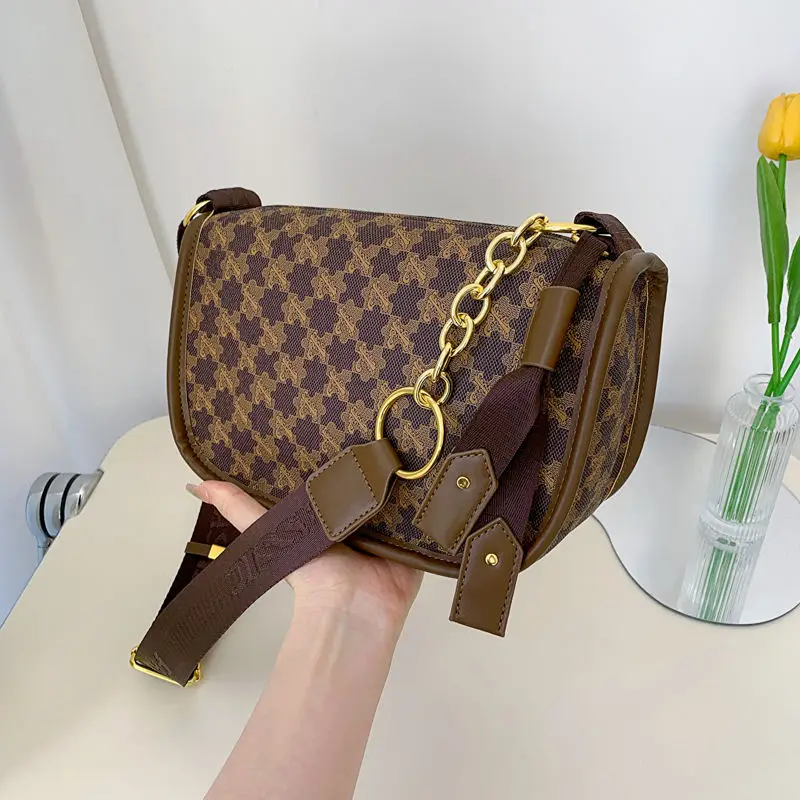 

Сумка на плечо с монограммой и принтом, женская модная клетчатая сумка из ПВХ, роскошные сумки через плечо с цепочкой, большая вместительность, роскошные кошельки