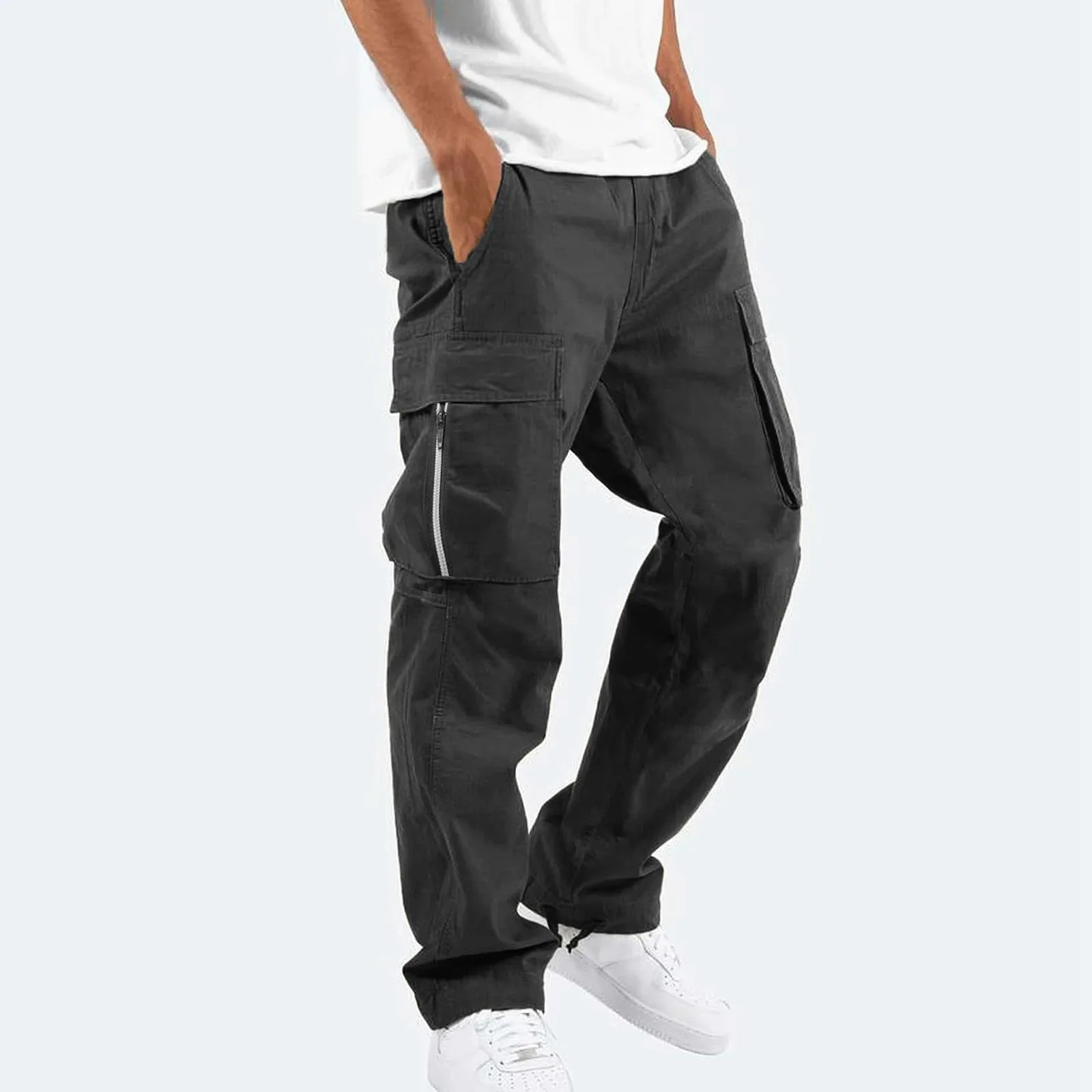 Pantalon cargo décontracté pour homme, pantalon de survêtement monochrome, surintendant de document, streetwear masculin, adt Harajuku Fashion, printemps et été