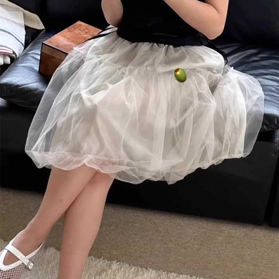 

Пышная юбка с высокой талией Юбка-миди с цветочным принтом Юбка из тюля Весна-лето Юбка трапециевидной формы Fre Sle